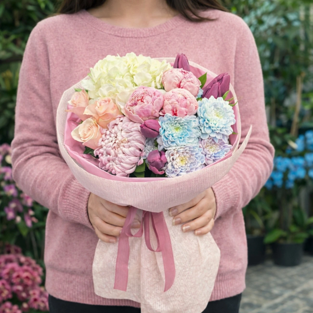 Şakayık Ortanca Çiçek Buketi