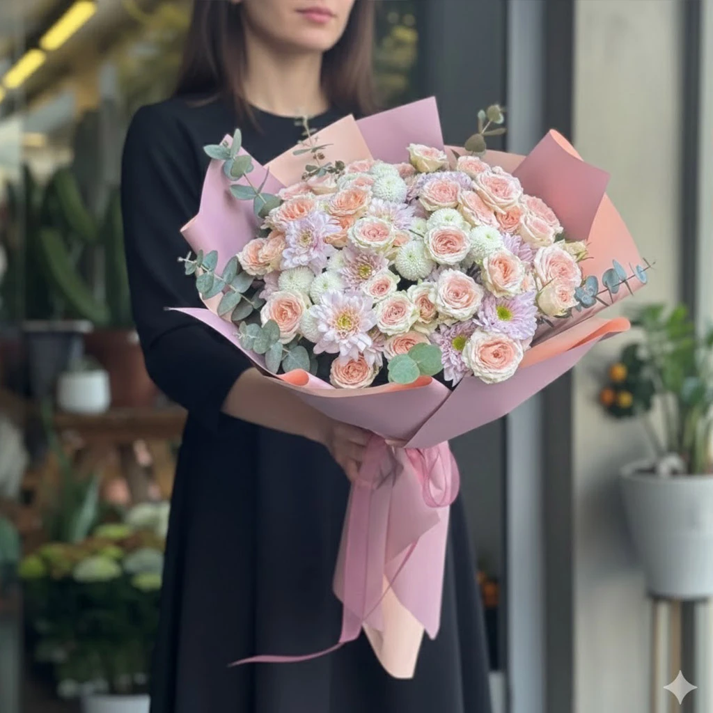 Pastel Sevgi Çiçek Buketi